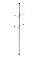 Tension Plant Pole With Hooks - Black