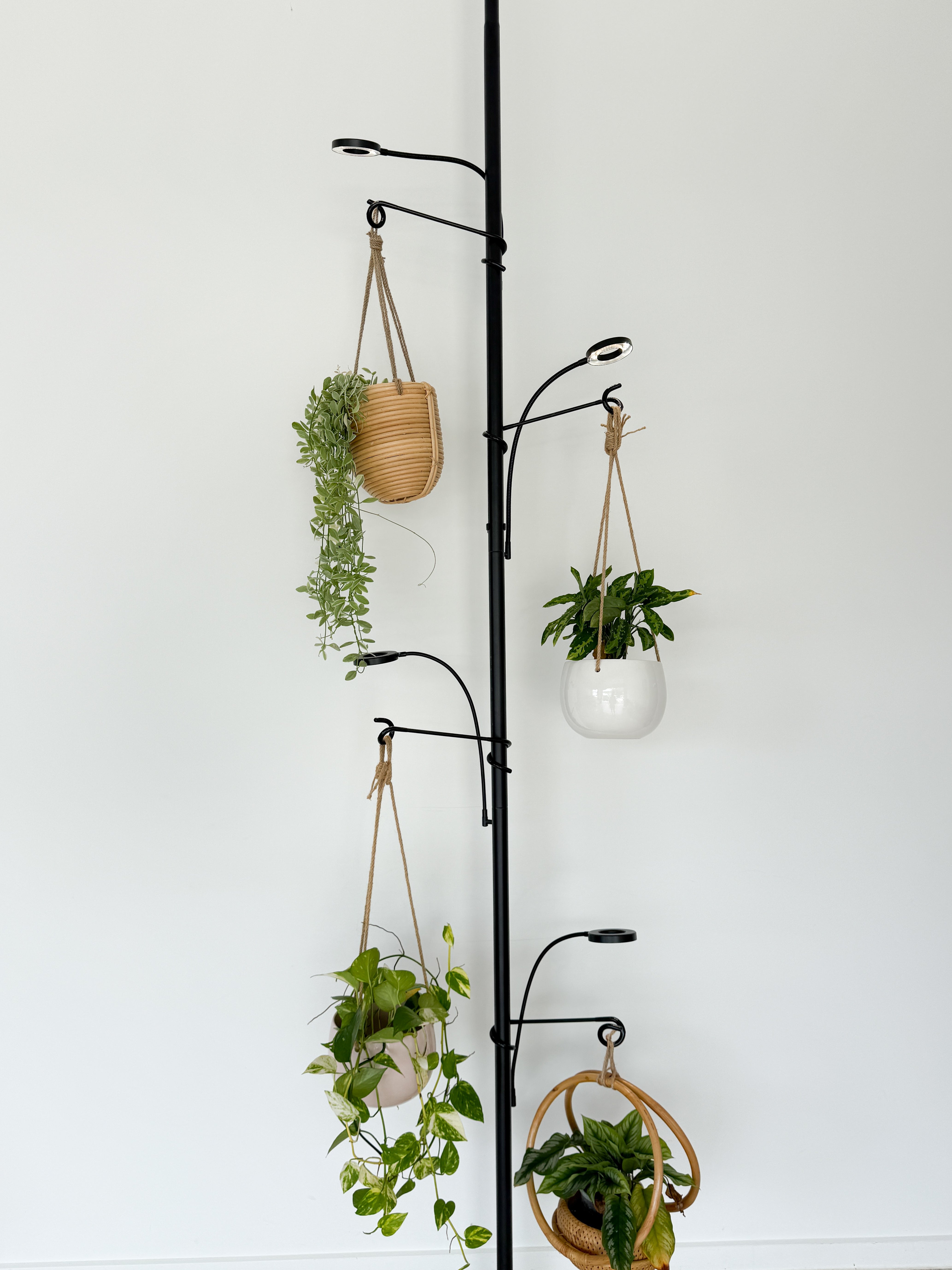 black metal plant hanger Grow Light Pole System