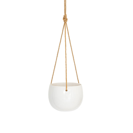 Lolly Ceramic Hanging Planter - Milky