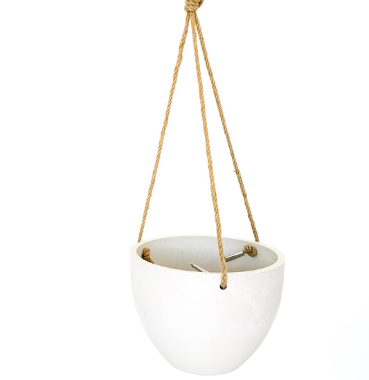 Columbia Small Hanging Planter - White Stone