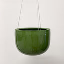Glazed Earth - Medium Hanging Planter Forest Green