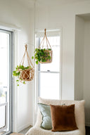 Coral Hanging Rattan Planter