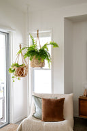 Coral Hanging Rattan Planter