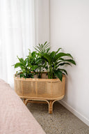 Violet Oval Open Weave Planter Stand