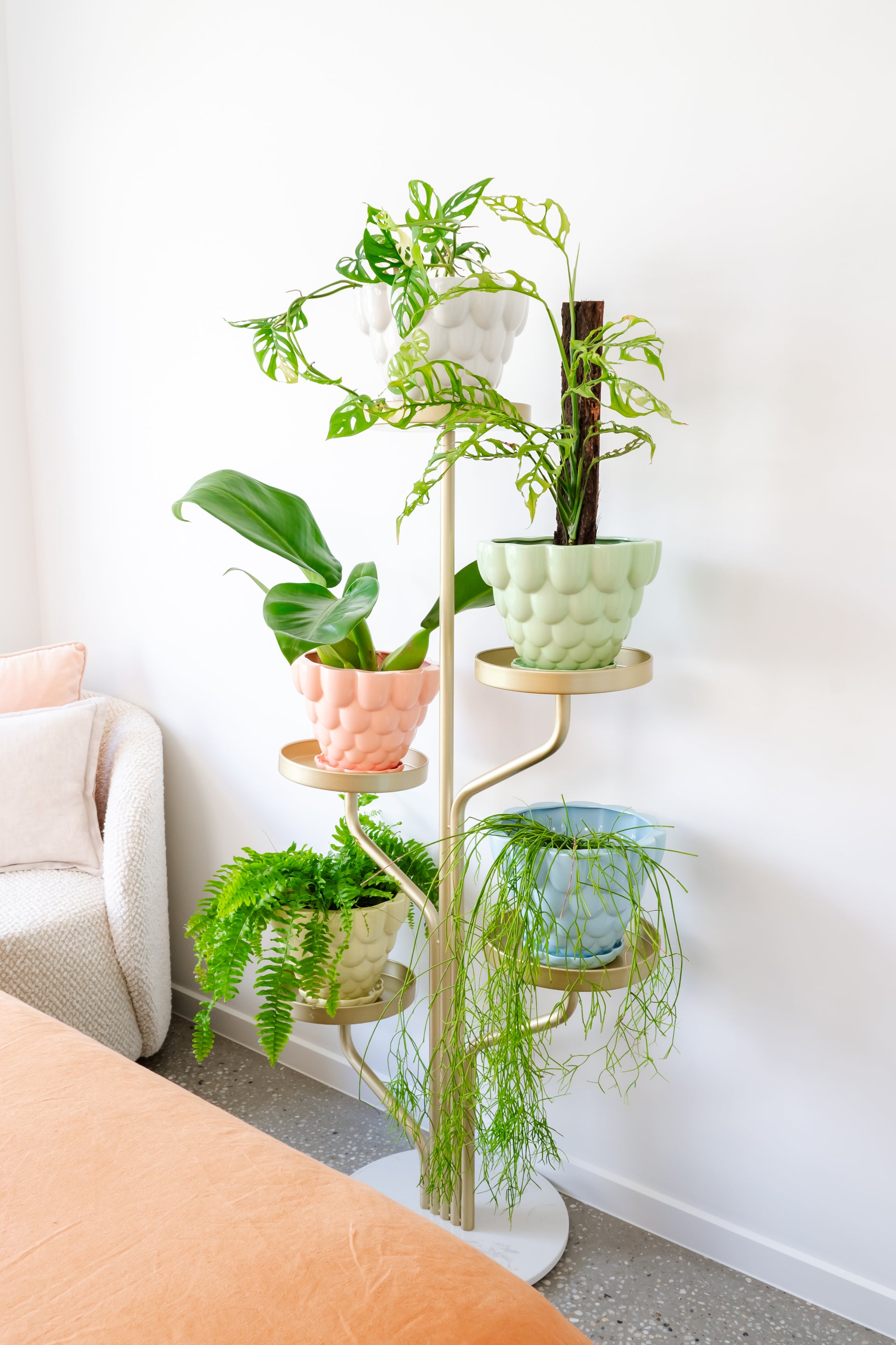 hanging plant stand with base Marley Luxe 5 Tier Plant Stand