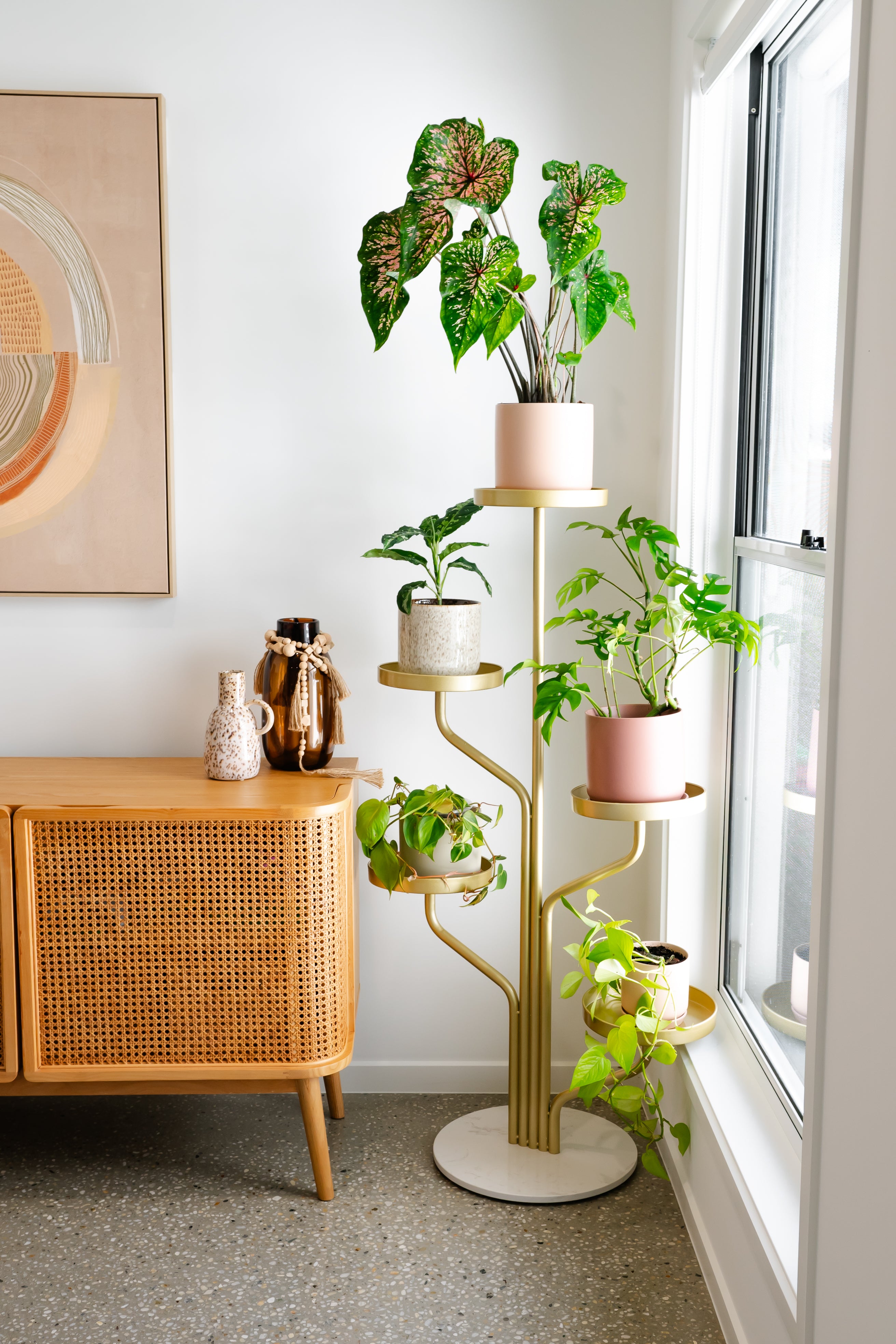 house plant stand indoor Marley Luxe 5 Tier Plant Stand