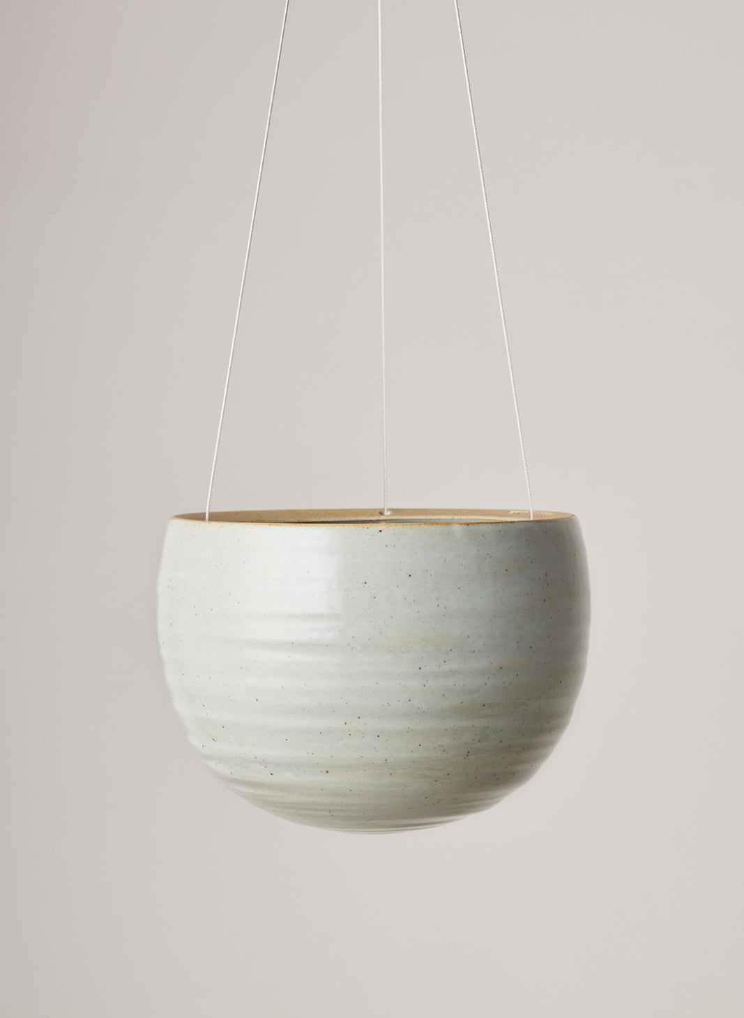 Spherical Hanging Planter - Grey Crackle