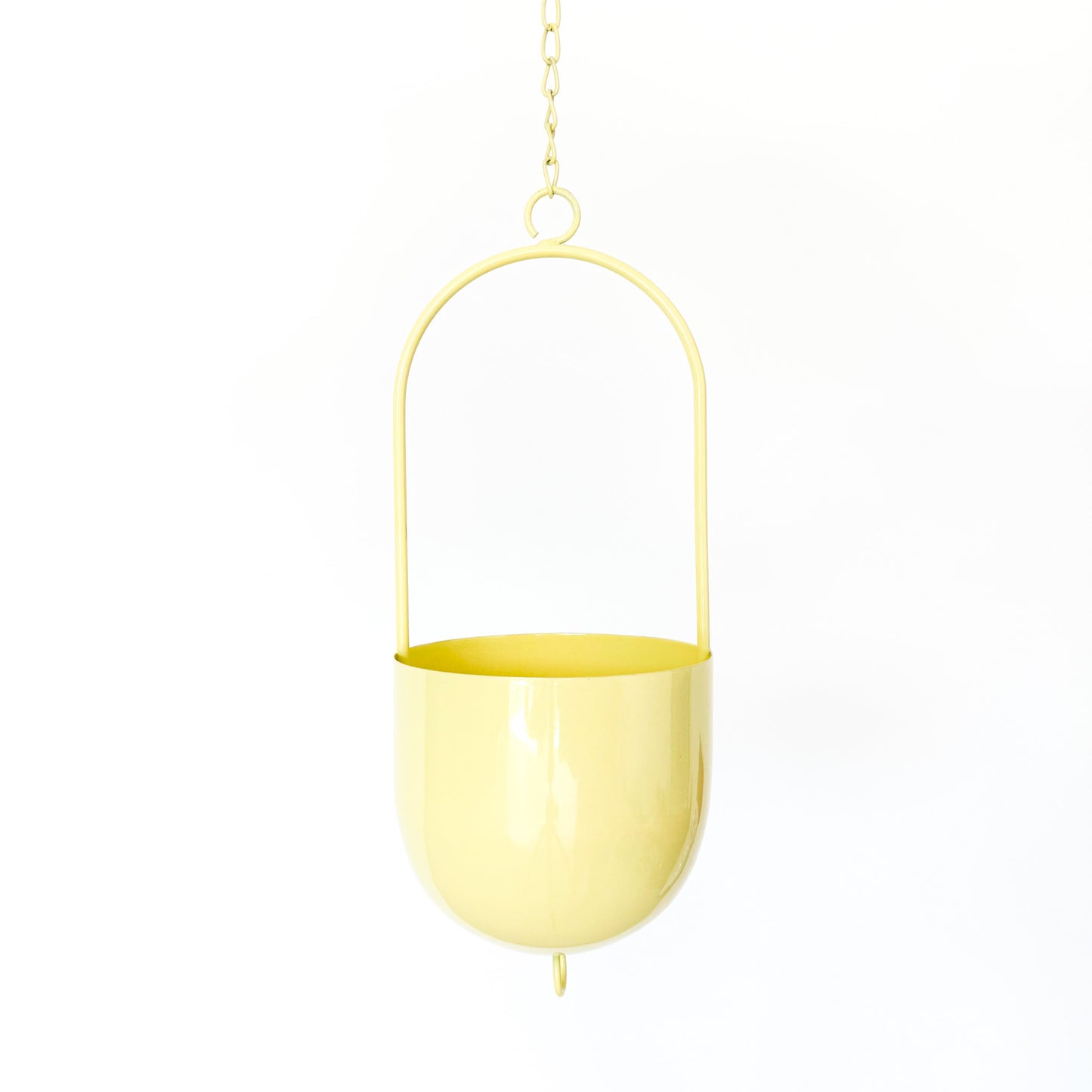 Metal Hanging Planter - Yellow