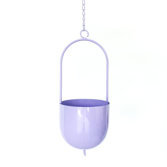 Metal Hanging Planter - Purple