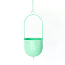 Metal Hanging Planter - Green