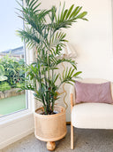 Olive Rattan Open Weave Ball Feet Planter