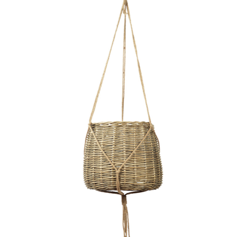 Wren Hanging Rattan Basket - Large